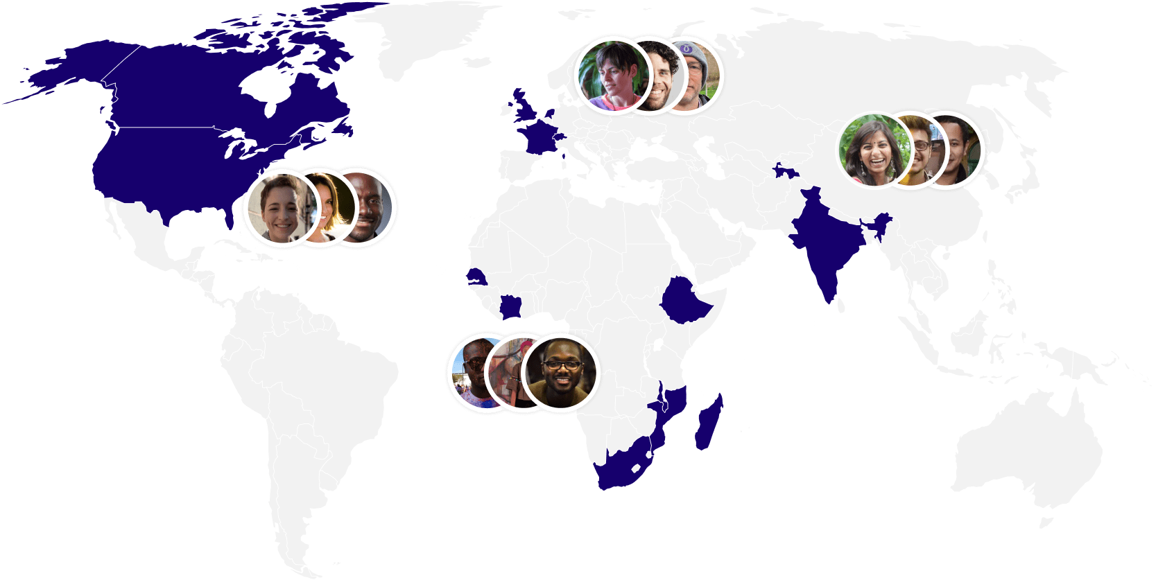 Dimagi on Map Team member locations on map
